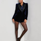 Sheila Velvet Blazer Midnight/Black