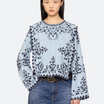 FRANCES L/SLV EMB TOP (D2)