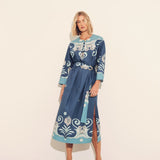 Inae Dress Tiles Blue
