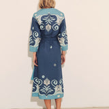 Inae Dress Tiles Blue