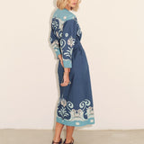 Inae Dress Tiles Blue