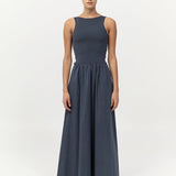 Bateau Cut Out Dress Graphite