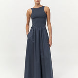 Bateau Cut Out Dress Graphite