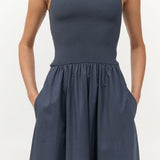 Bateau Cut Out Dress Graphite