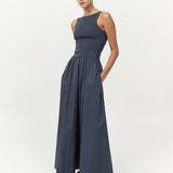 Bateau Cut Out Dress Graphite