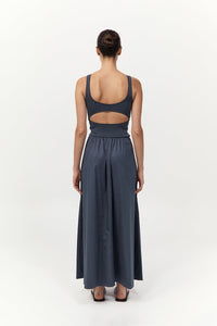 Bateau Cut Out Dress Graphite