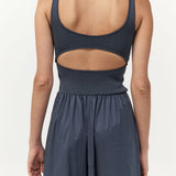 Bateau Cut Out Dress Graphite