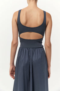 Bateau Cut Out Dress Graphite