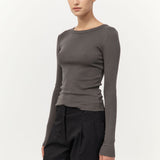Organic Cotton Long Sleeve Top Khaki