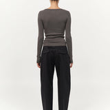 Organic Cotton Long Sleeve Top Khaki