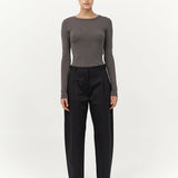 Organic Cotton Long Sleeve Top Khaki