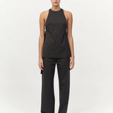 Side Tie Top Black Olive