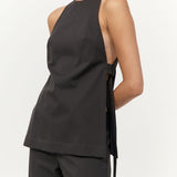 Side Tie Top Black Olive