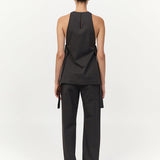 Side Tie Top Black Olive