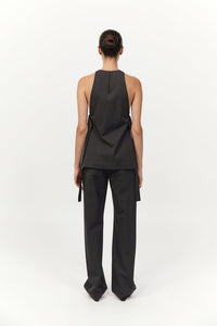 Side Tie Top Black Olive