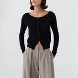 Merino Wool Ballet Cardigan Black