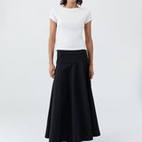 Cotton Circle Hem Skirt Black