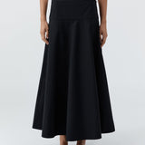 Cotton Circle Hem Skirt Black
