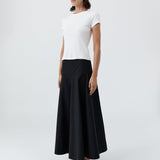 Cotton Circle Hem Skirt Black