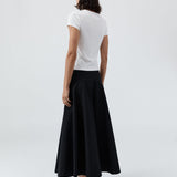 Cotton Circle Hem Skirt Black