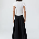 Cotton Circle Hem Skirt Black