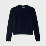 Cashmere Cable Crewneck Deep Navy