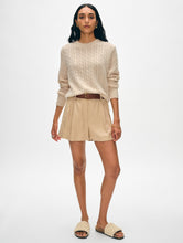 Cashmere Cable Crewneck Natural Heather