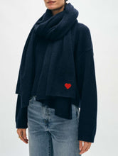 Cashmere Mini Heart Wrap Deep Navy