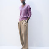 Cashmere V-Neck Soft Plum