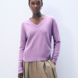 Cashmere V-Neck Soft Plum