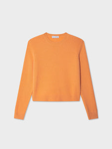 Cashmere Rib Trim Crewneck Bright Orange