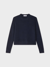 Cashmere Rib Trim Crewneck Deep Navy