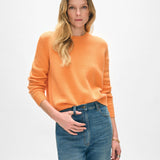 Cashmere Rib Trim Crewneck Bright Orange