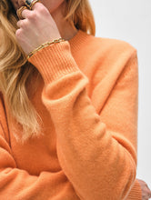 Cashmere Rib Trim Crewneck Bright Orange