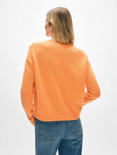 Cashmere Rib Trim Crewneck Bright Orange