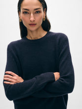 Cashmere Rib Trim Crewneck Deep Navy