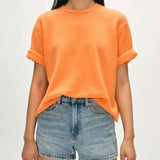 Cashmere Roll Trim Shirt Bright Orange
