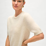 Brushed Cashmere Tee Ivory