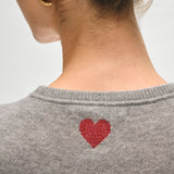 Cashmere Mini Heart Sweatshirt Grey Heather