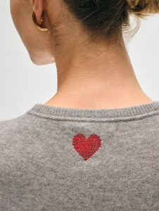 Cashmere Mini Heart Sweatshirt Grey Heather