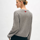 Cashmere Mini Heart Sweatshirt Grey Heather