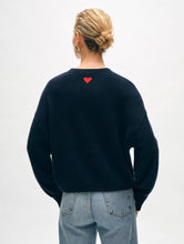 Cashmere Mini Heart Sweatshirt Deep Navy