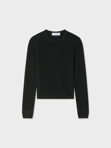 Cashmere Slim Stretch Crewneck Black