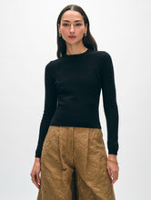 Cashmere Slim Stretch Crewneck Black