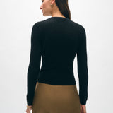 Cashmere Slim Stretch Crewneck Black