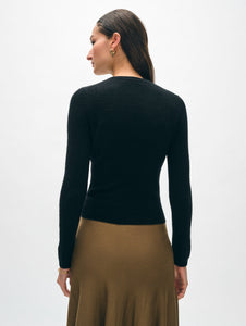Cashmere Slim Stretch Crewneck Black