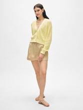 Line Blend Ribbed Cardigan Lemon Sorbet