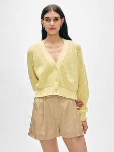 Line Blend Ribbed Cardigan Lemon Sorbet