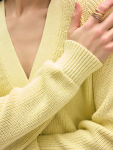 Line Blend Ribbed Cardigan Lemon Sorbet