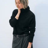 Cashmere Featherweight Turtleneck Black